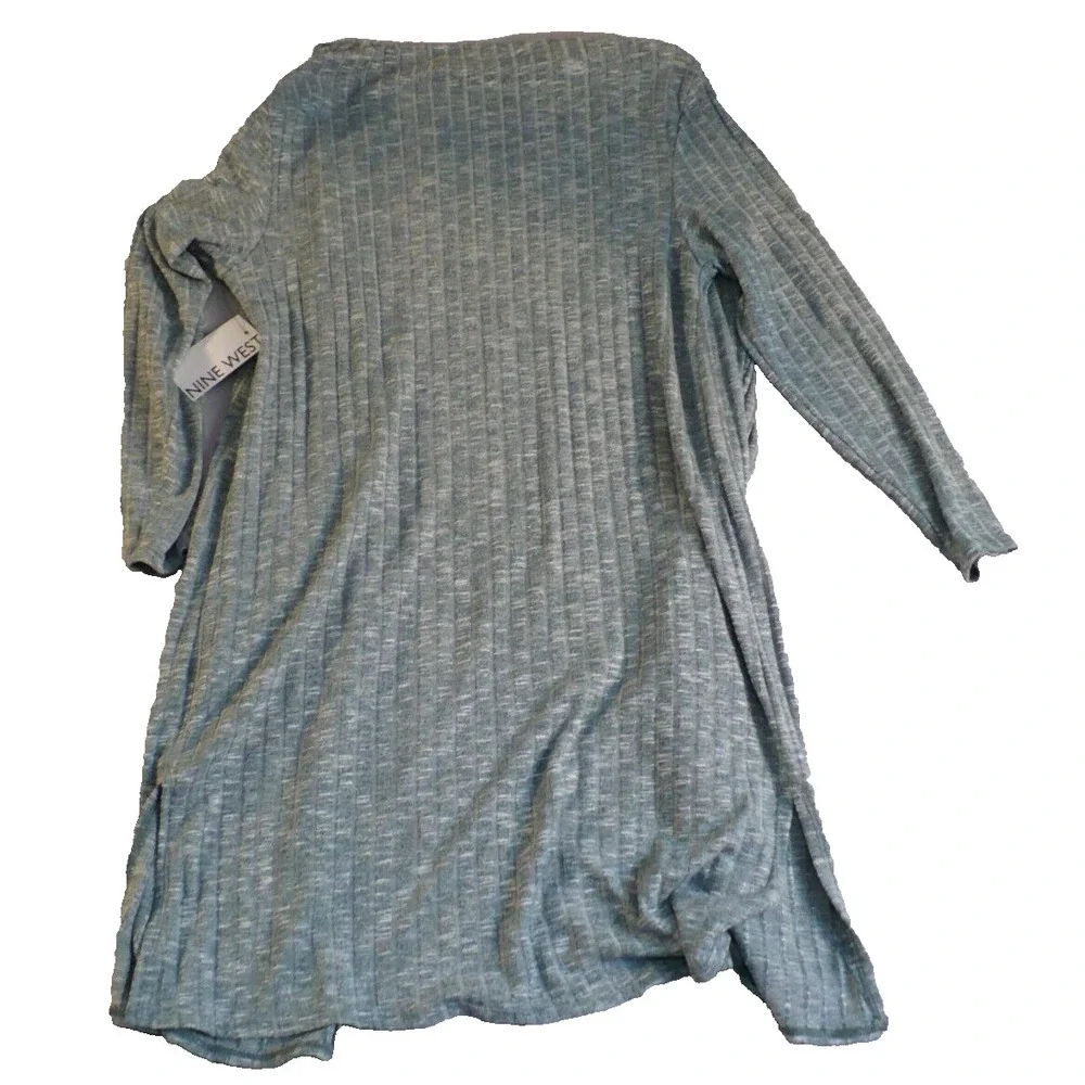Nine‎ West Sweater Womens Medium Gray Open Front Cardigan New With Tags Pockets